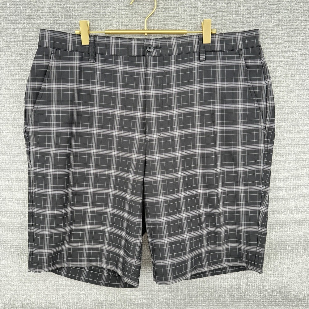 FootJoy FJ Shorts Mens 38 Gray Bermuda Plaid Pockets Golf Casual
